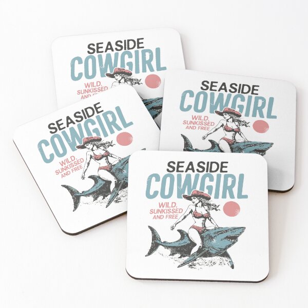Item preview, Seaside Cowgirl Wild Sunkissed And Free Cowgirl Riding Shark designed and sold by ostenlee.