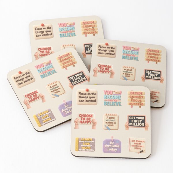 Item preview, Cute Motivational Quotes Clay Style Sticker Pack designed and sold by Siti Hoiriyah.
