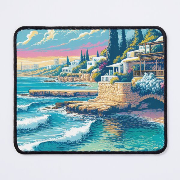 Item preview, Protaras Cyprus Ukiyo-e Art Print | Japanese Coastal Travel Poster | Mediterranean Seascape Wall Art designed and sold by Vandy Fullam.