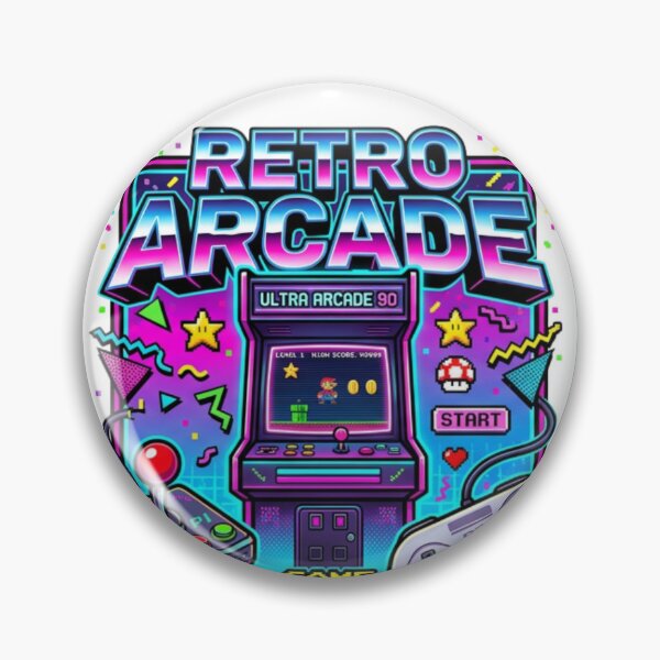 Item preview, Retro Arcade 90s Gaming T‑Shirt – Neon Pixel Art – Vaporwave Nostalgia designed and sold by ShirtsUp-Lane.