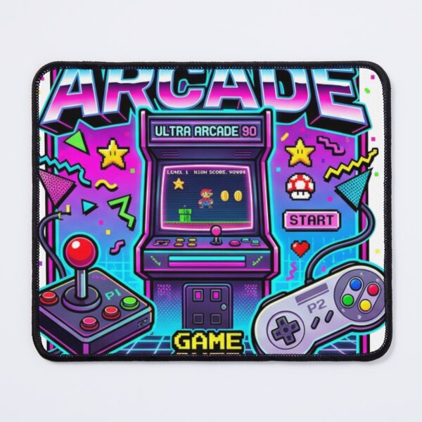 Item preview, Retro Arcade 90s Gaming T‑Shirt – Neon Pixel Art – Vaporwave Nostalgia designed and sold by ShirtsUp-Lane.