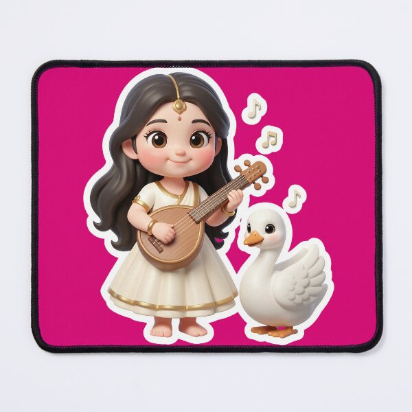 Item preview, Adorable 3D Saraswati Girl Sticker - Study & Music designed and sold by krazzyremo.