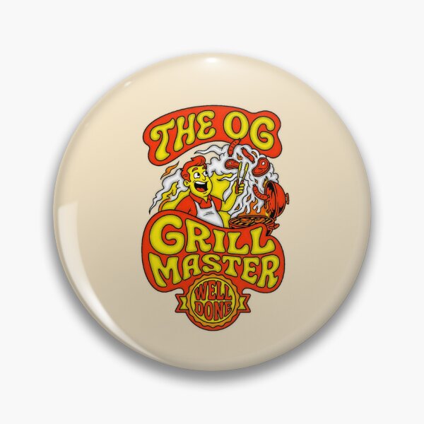 Item preview, The OG Grill Master Well Done Retro Psychedelic BBQ Graphic  — Funny Dad Grill Humor Summer  designed and sold by SkTee2k.