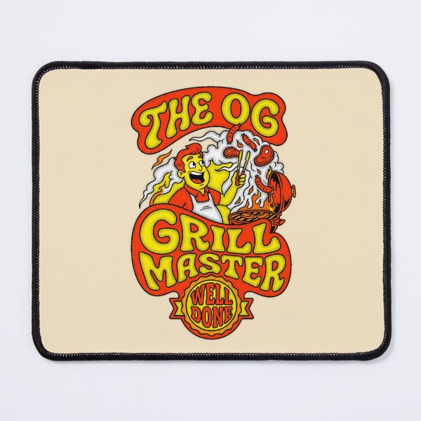 Item preview, The OG Grill Master Well Done Retro Psychedelic BBQ Graphic  — Funny Dad Grill Humor Summer  designed and sold by SkTee2k.