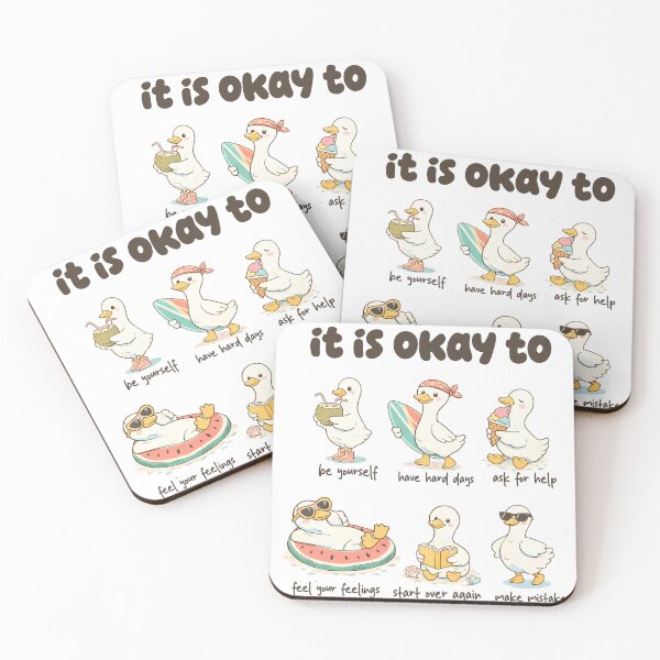 Item preview, It Is Okay To – Cute Positive Affirmation Ducks Illustration designed and sold by AngryToro.