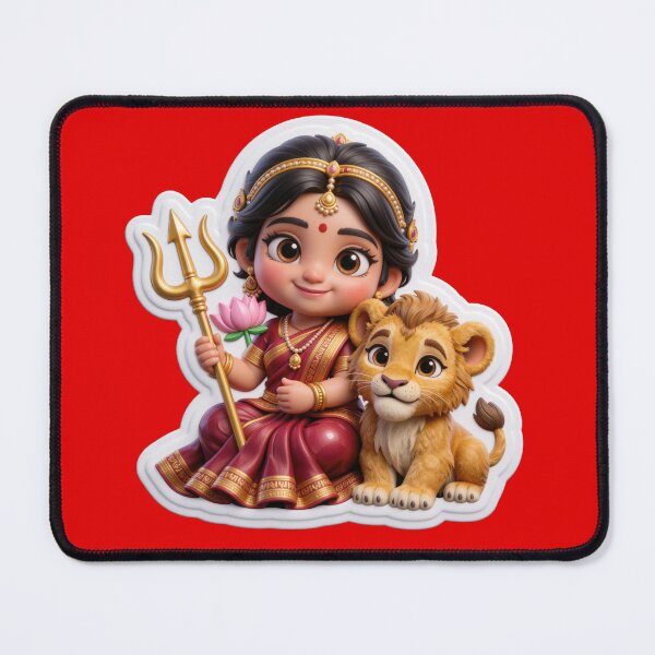 Item preview, 3D Goddess Durga Baby Sticker - Navratri & Strength designed and sold by krazzyremo.