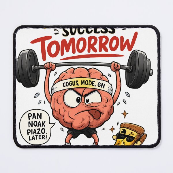 Item preview, Discipline Today Success Tomorrow Funny Brain Motivation Cartoon designed and sold by mr.bardook.