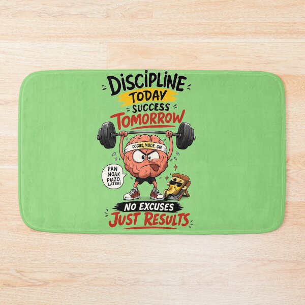 Item preview, Discipline Today Success Tomorrow Funny Brain Motivation Cartoon designed and sold by mr.bardook.