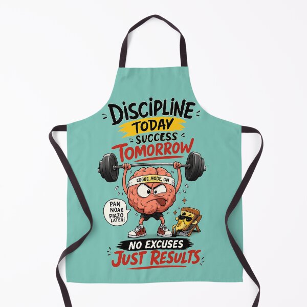 Item preview, Discipline Today Success Tomorrow Funny Brain Motivation Cartoon designed and sold by mr.bardook.