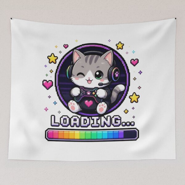 Item preview, Loading Cat Gaming Tee designed and sold by Stylestickers55.