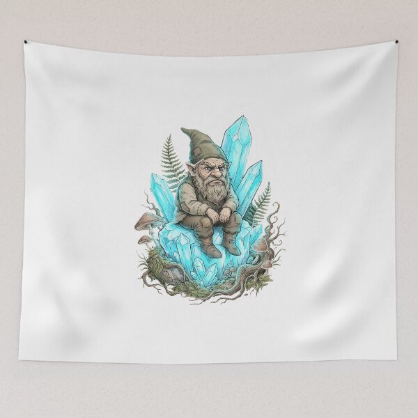 Item preview, Hand Drawn Forest Gnome Crystal Keep Out designed and sold by EKHOAISTORE.