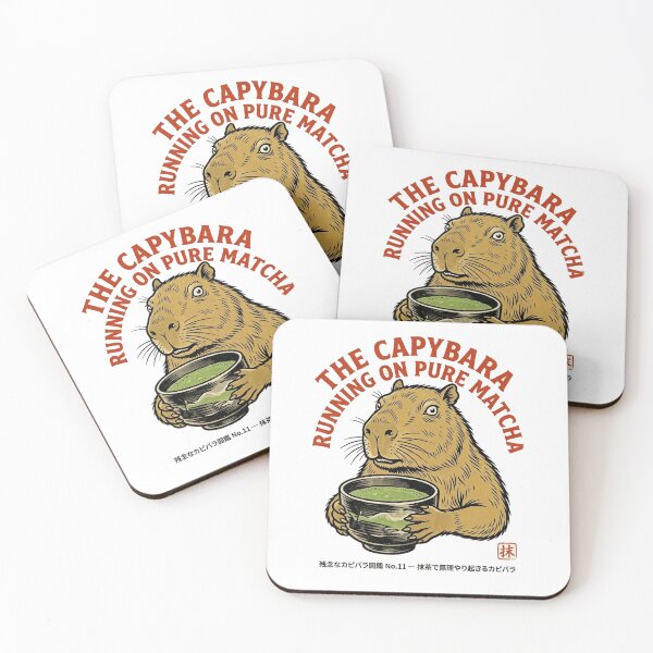 Item preview, The Capybara Running on Pure Matcha — Kawaii Matcha Capybara Tee designed and sold by nurusubetei.