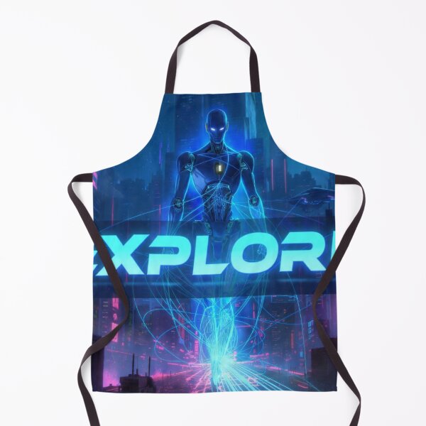 Item preview, EXPLORE - Cyberpunk Android Sci Fi City Neon Tech Discovery Design designed and sold by RAMHEARTS.