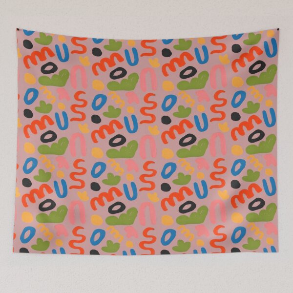 Item preview, Colorful Abstract Shapes Pattern - Modern Retro Doodle Art designed and sold by Rangmanch.
