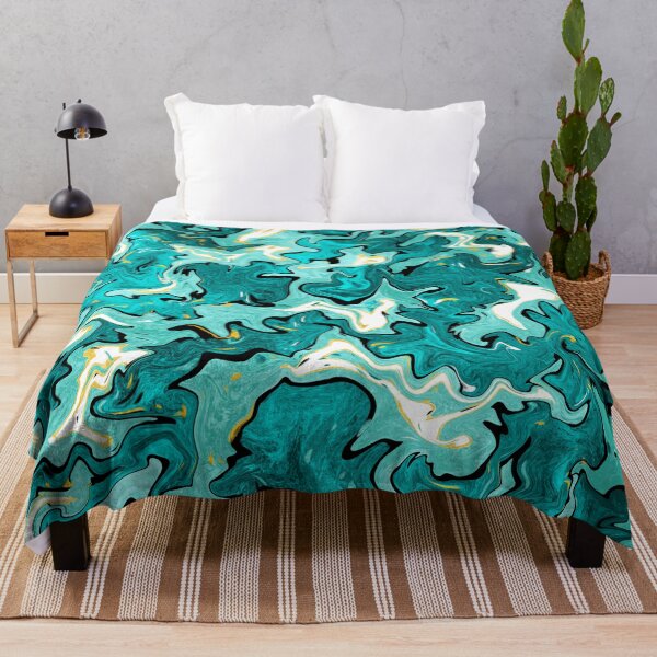 Item preview, Turquoise swirl pattern, teal and white liquid abstract designed and sold by NadiaChevrel.