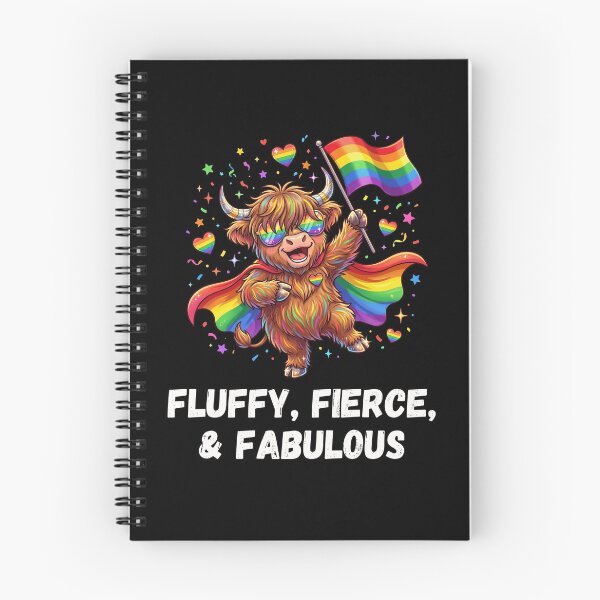 Item preview, FLUFFY, FIERCE, & FABULOUS Pride Highland Cow designed and sold by snowry.