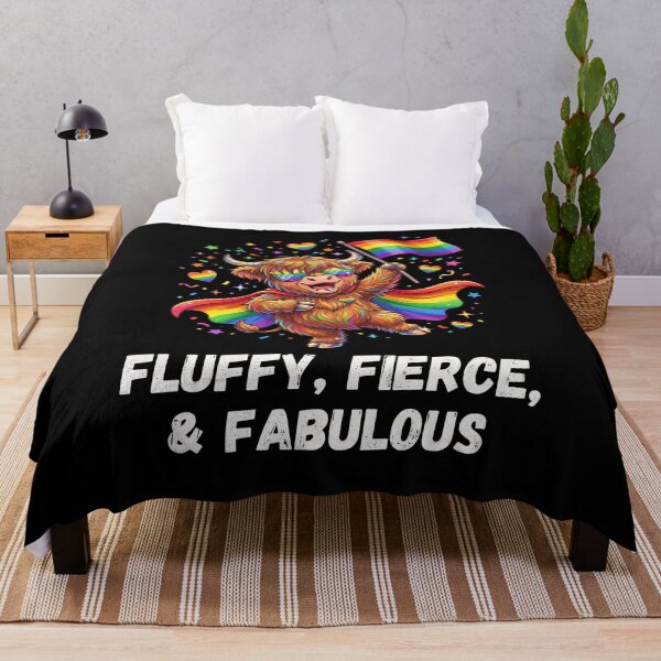 Item preview, FLUFFY, FIERCE, & FABULOUS Pride Highland Cow designed and sold by snowry.