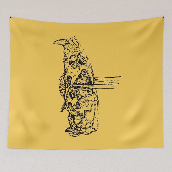 Item preview, Rat Skull & Skewers - (#F8CC53) designed and sold by The Stippler Process.