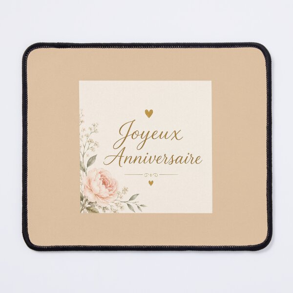 Item preview, Joyeux Anniversaire – Elegant French Birthday Card with Blush Floral Design designed and sold by Novel Works Studio.