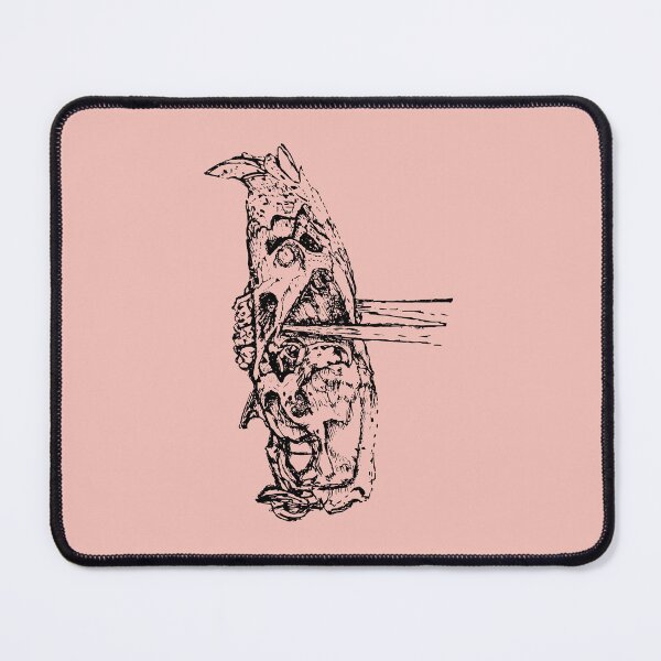 Item preview, Rat Skull & Skewers - (#F3C0B7) designed and sold by The Stippler Process.