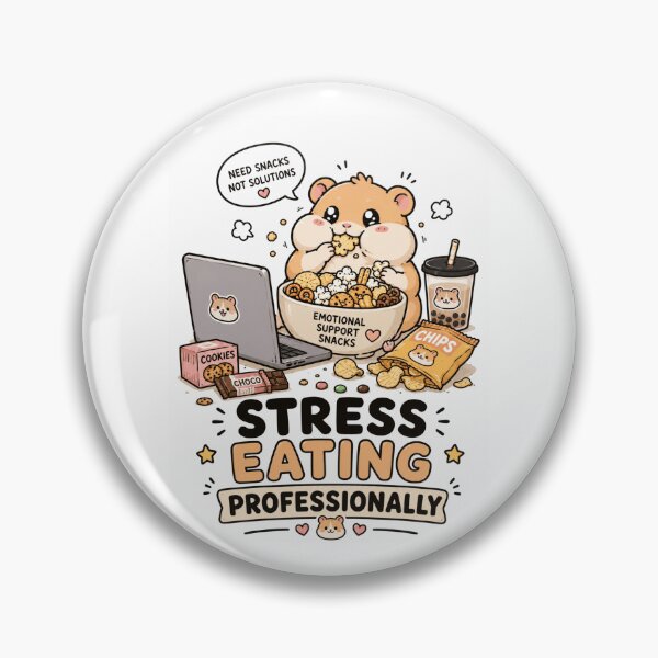Item preview, Funny Hamster Stress Eating Burnout T-Shirt designed and sold by MaynyStudio.