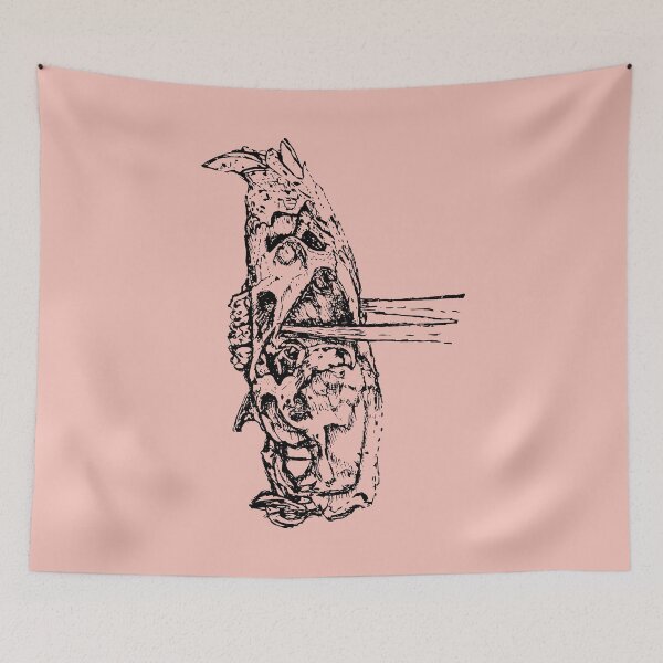 Item preview, Rat Skull & Skewers - (#F3C0B7) designed and sold by The Stippler Process.
