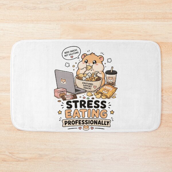 Item preview, Funny Hamster Stress Eating Burnout T-Shirt designed and sold by MaynyStudio.