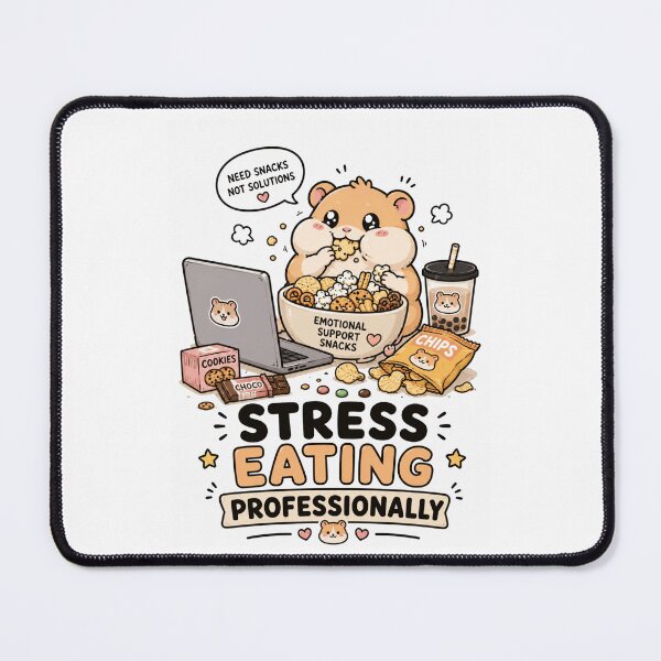 Item preview, Funny Hamster Stress Eating Burnout T-Shirt designed and sold by MaynyStudio.