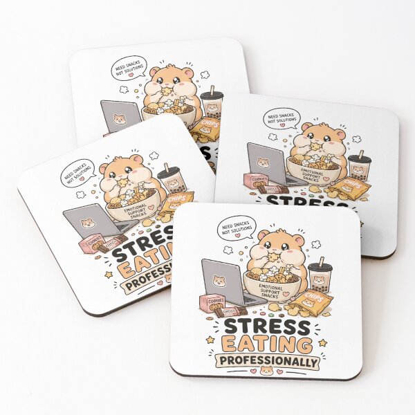 Item preview, Funny Hamster Stress Eating Burnout T-Shirt designed and sold by MaynyStudio.