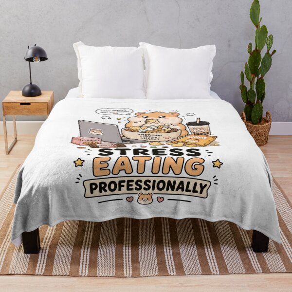 Item preview, Funny Hamster Stress Eating Burnout T-Shirt designed and sold by MaynyStudio.