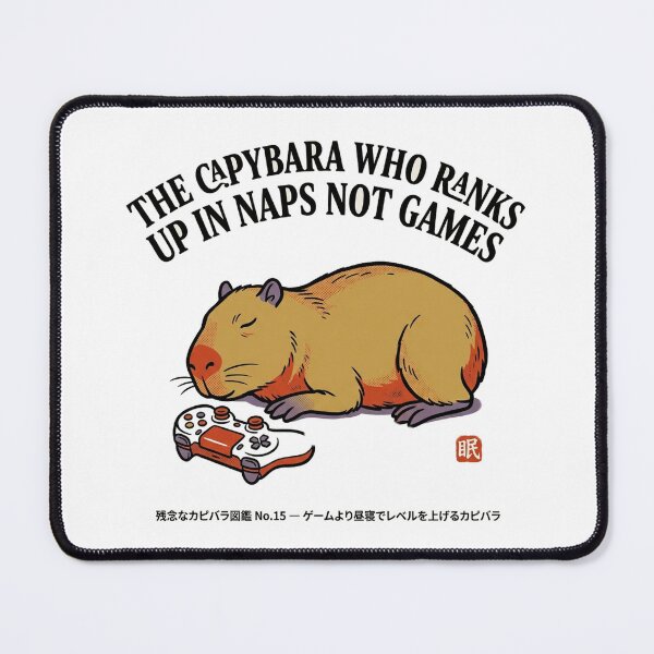 Item preview, The Capybara Who Ranks Up in Naps Not Games — Funny Gamer Capybara Tee designed and sold by nurusubetei.