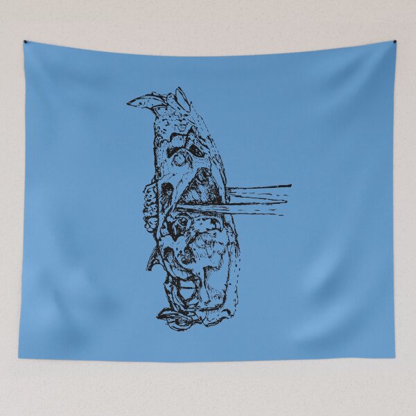 Item preview, Rat Skull & Skewers - (#5E9FDA) designed and sold by The Stippler Process.