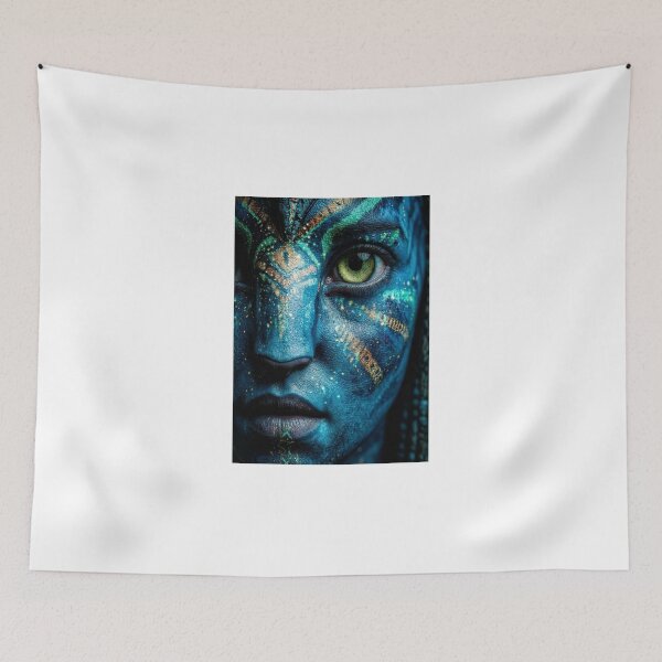 Item preview, Blue Alien Portrait Tee | Neon Na'vi Face Art All-Over Print designed and sold by BHOWMIK STORE.