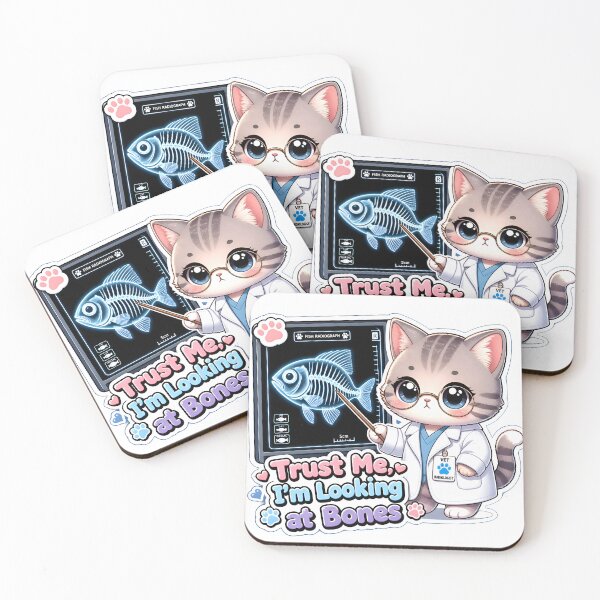 Item preview, Trust Me I'm Looking At Bones | Kawaii Veterinary Radiologist Cat designed and sold by Bettybee00.