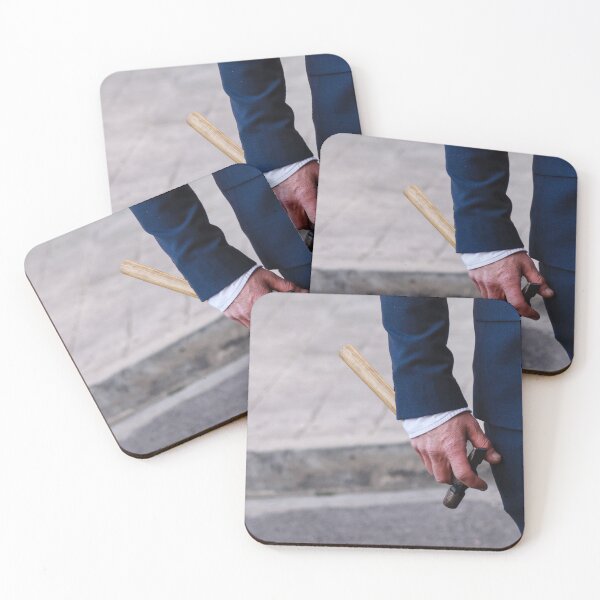 Item preview, Businessman in a Navy Suit Holding a Hammer Behind His Back on an Urban Street, Tension And Threat designed and sold by Nmallia.