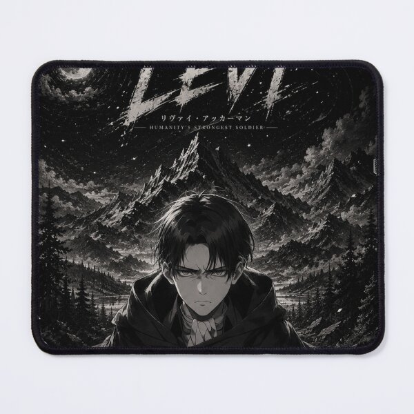 Item preview, Levi Ackerman Attack on Titan | Monochrome Anime Nightscape Art | Dark Anime Warrior Art | Attack on Titan warriors in Anime designed and sold by Templatemini.
