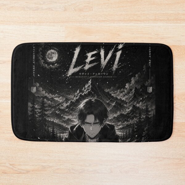 Item preview, Levi Ackerman Attack on Titan | Monochrome Anime Nightscape Art | Dark Anime Warrior Art | Attack on Titan warriors in Anime designed and sold by Templatemini.