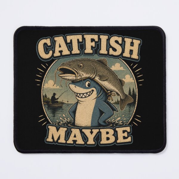 Item preview, Catfish Maybe Funny Fishing Shark Art designed and sold by Retr0Tshirts.