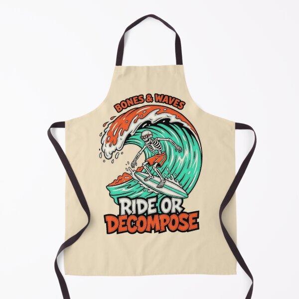 Item preview, Bones And Waves Ride Or Decompose Skeleton Surfer Graphic — Funny Surf Culture Dark Humor Summer designed and sold by SkTee2k.