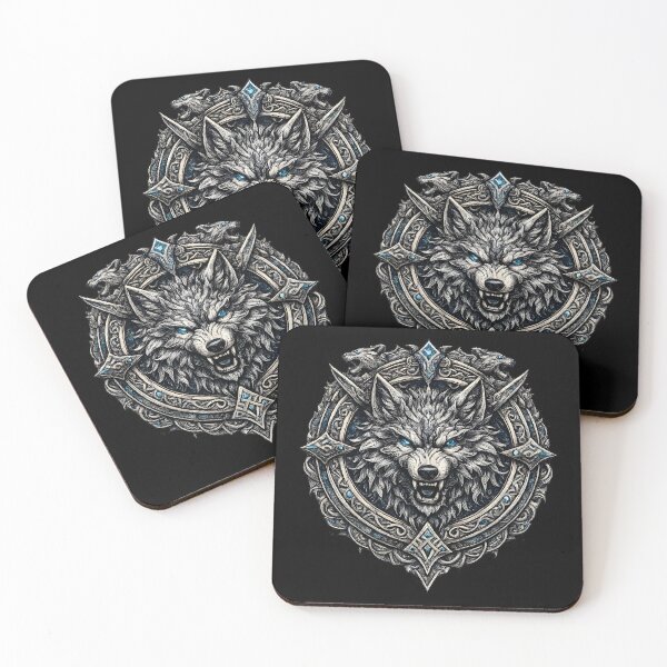 Item preview, Nordic Wolf Crest Viking Mythology Fantasy Wolf Artwork designed and sold by Akter-sikder.