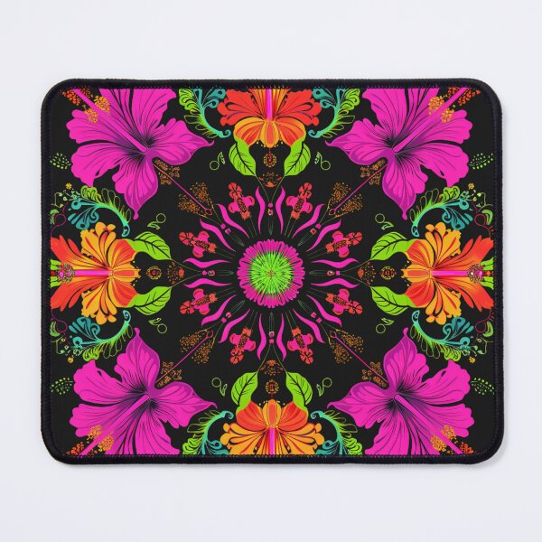 Item preview,  Hibiscus Mandala - Symmetrical Floral Geometry Art designed and sold by RetroWaveArtCo.