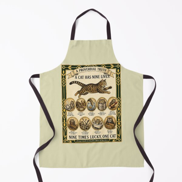 Item preview, Funny Cat Nine Lives Vintage Poster – Humorous Cat Art Print for Cat Lovers designed and sold by SammyMorry.