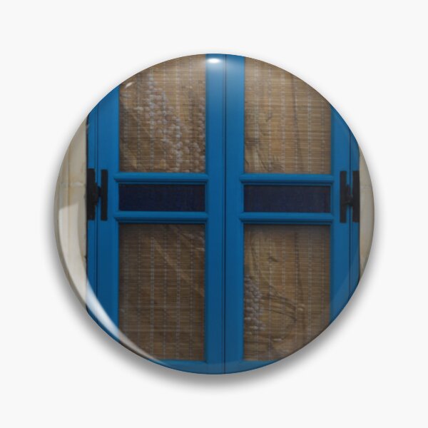 Item preview, Blue Wooden Window Shutters With Woven Blinds Set in Stone Wall Mediterranean Architecture Detail designed and sold by Nmallia.
