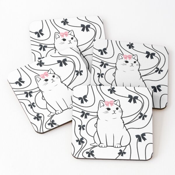 Item preview, Cute Black Cat with Pink Bow designed and sold by reanacreations.