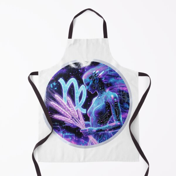Item preview, Virgo Neon Blue Glowing Symbol Wheat Celestial Circle Art designed and sold by Zodiac Celestial Art.