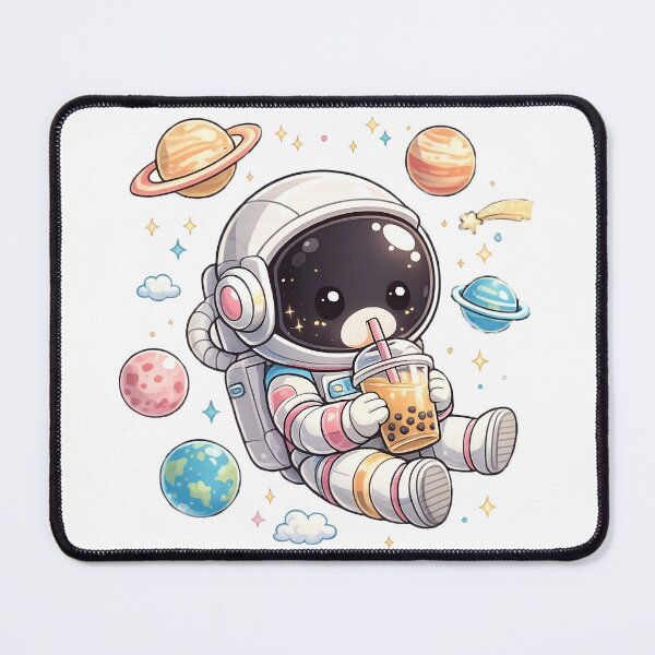 Item preview, Cute Astronaut Drinking Bubble Tea designed and sold by Sovereign Supply Co..