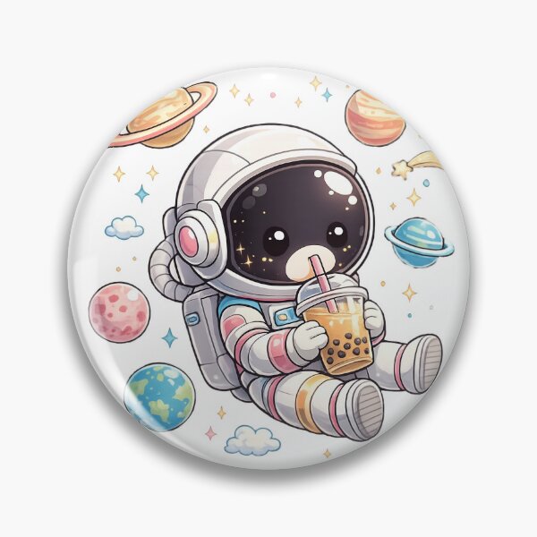Item preview, Cute Astronaut Drinking Bubble Tea designed and sold by Sovereign Supply Co..