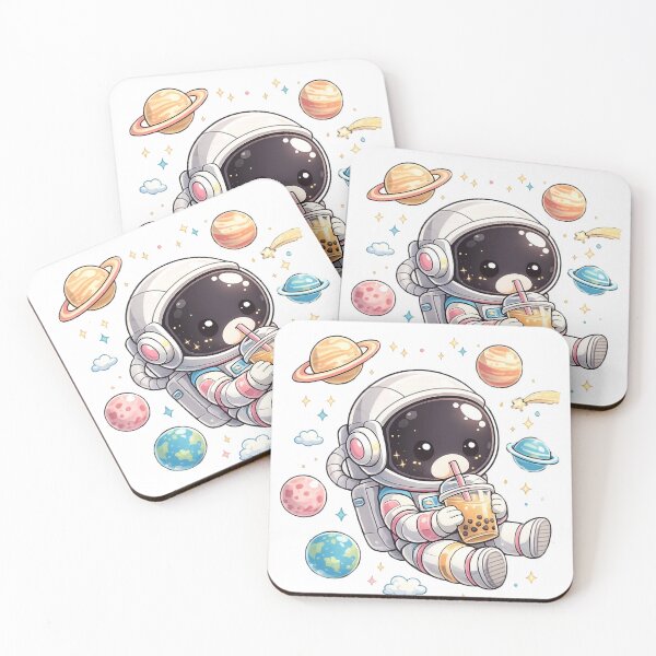 Item preview, Cute Astronaut Drinking Bubble Tea designed and sold by Sovereign Supply Co..