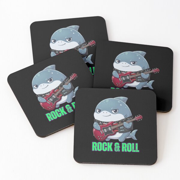 Item preview, Rock & Roll Shark – Cute Punk Rock Chibi Guitar Player designed and sold by Nature's Chibis.