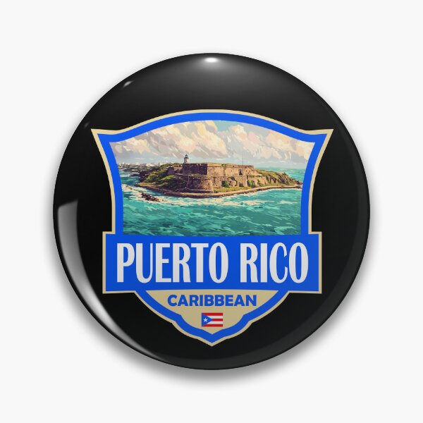 Artikelvorschau, Puerto Rico Illustration Retro-Abzeichen entworfen und verkauft von KrisSidDesigns.